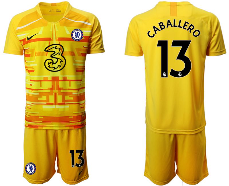 Men 2020-2021 club Chelsea yellow goalkeeper #13 Soccer Jerseys